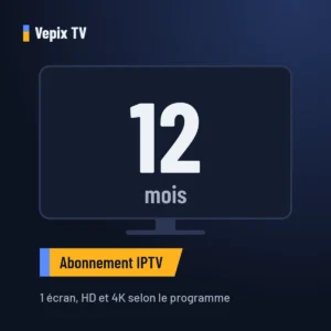 Abonnement IPTV Vepix TV 12 mois, 1 écran